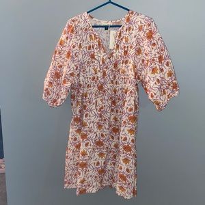 Floral dress with peasant sleeves